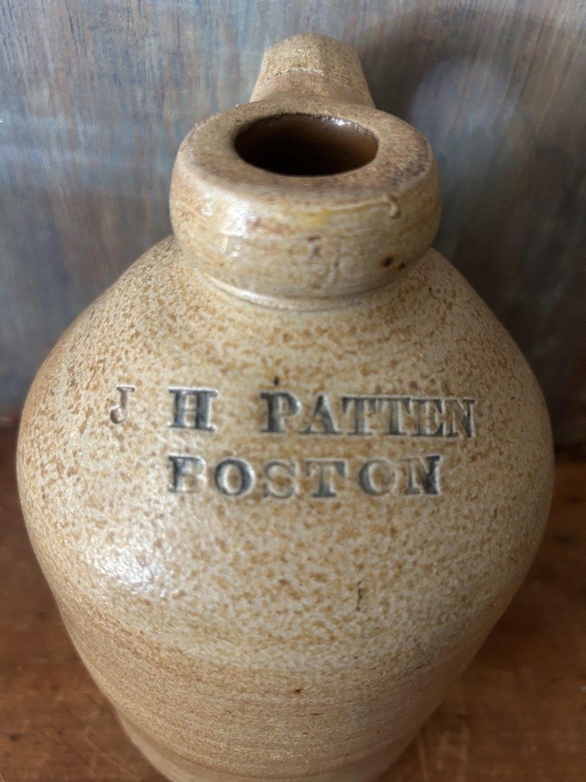 Antique 19th Century Small Quart Size Stoneware Merchant Jug – JH Patten Boston