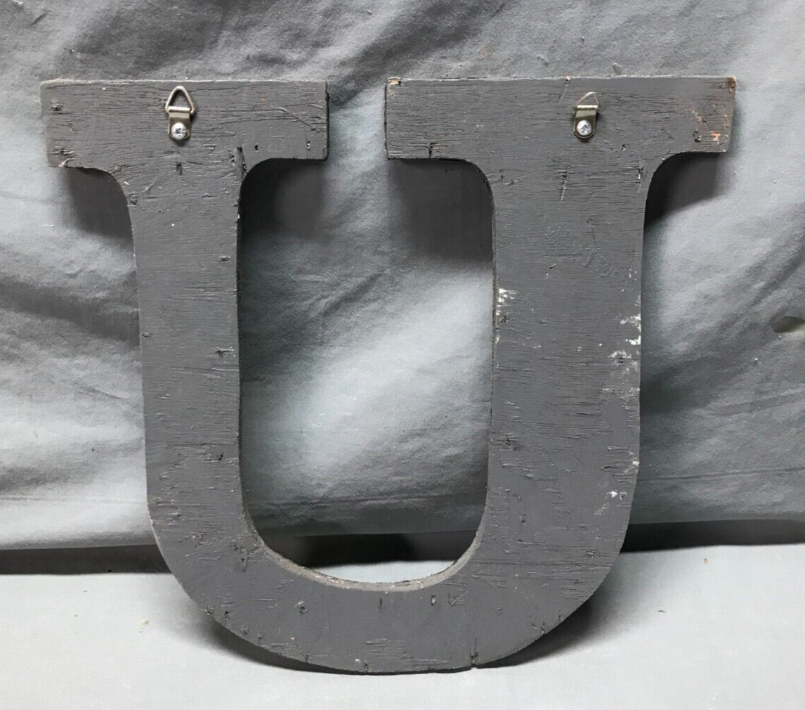 Decorative Salvage Tin Ceiling 12″ Patchwork Metal VTG Letter U Old 299-25B