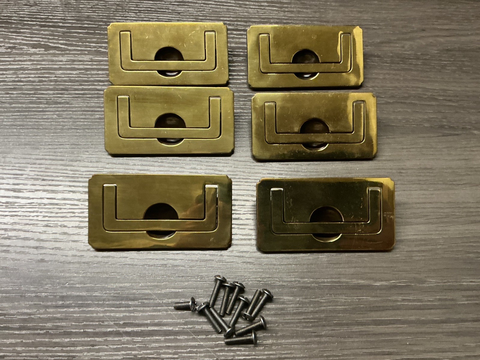 6 Original Henredon Scene Cabinet Drawer Pull Handle Brass KBC N4381 NOS (35)