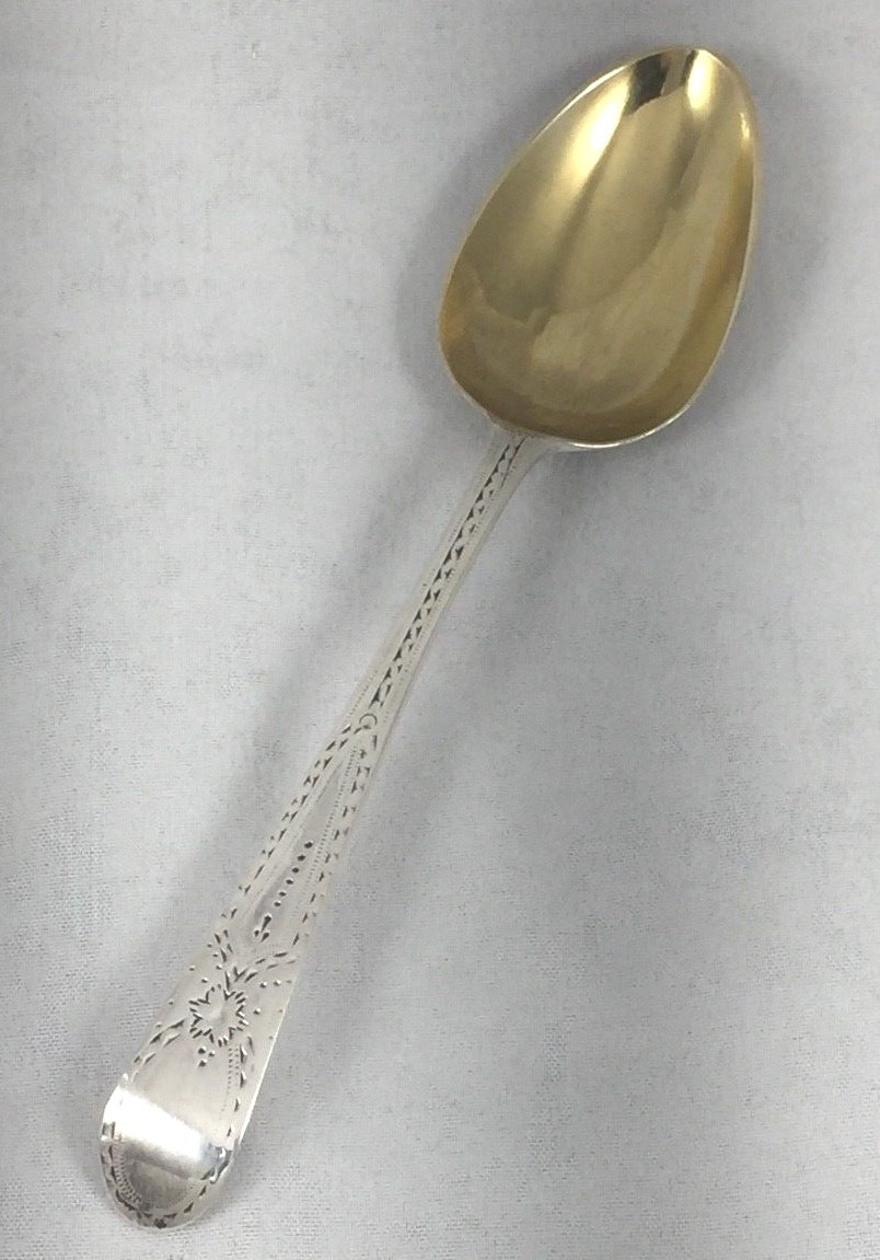 Decorated Georgian London English Sterling by Samuel Adams? Coffee Spoon
