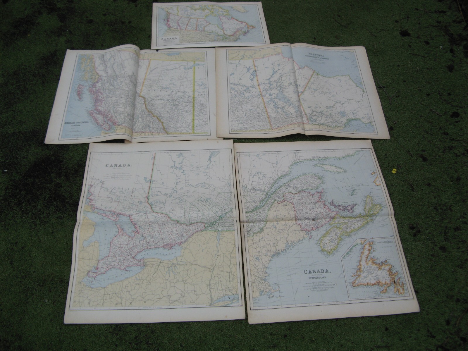 100% ORIGINAL LARGE CANADA MAPS X5 BY GEORGE PHILIP C1903 VGC VANCOUVER OTTAWA