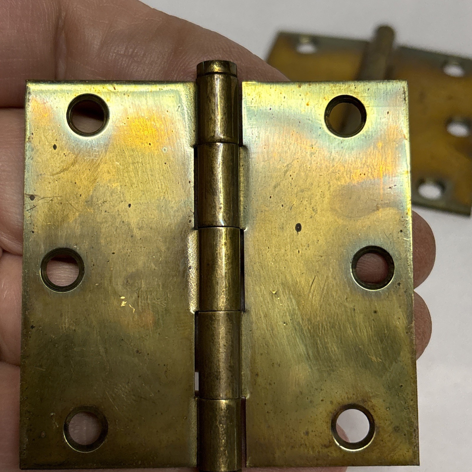Vintage Stanley Solid Brass 2- 1/2” X 2- 1/2” Hinges Lot Of 5 Made In USA
