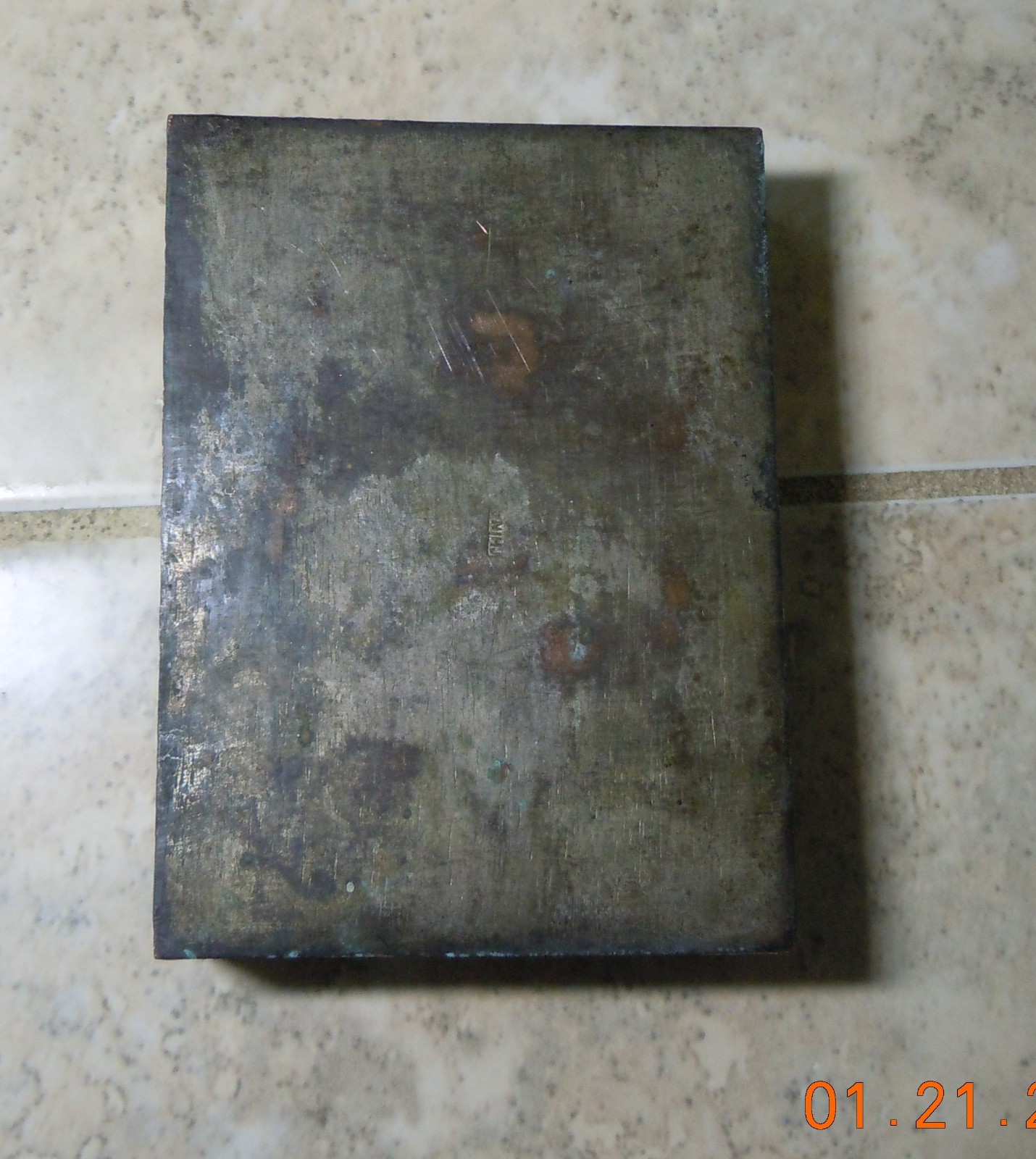 ANTIQUE CLOSIONNE ORIENTAL METAL LIDDED BOX 4 3/4″X3 1/2″X 1 “