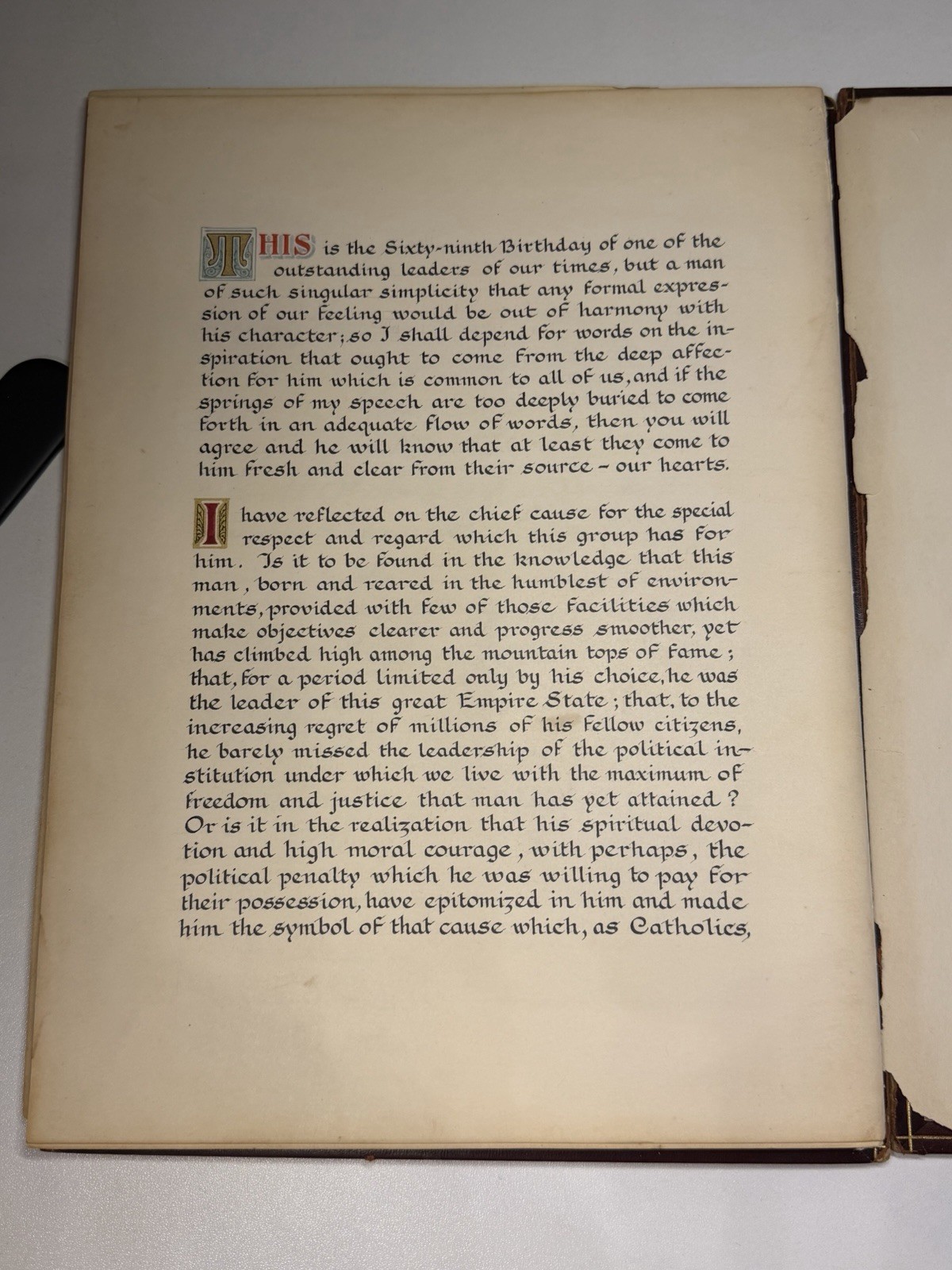Alfred E. Smith 1942 Presentation Book Francis Spellman Over 100 Signatures