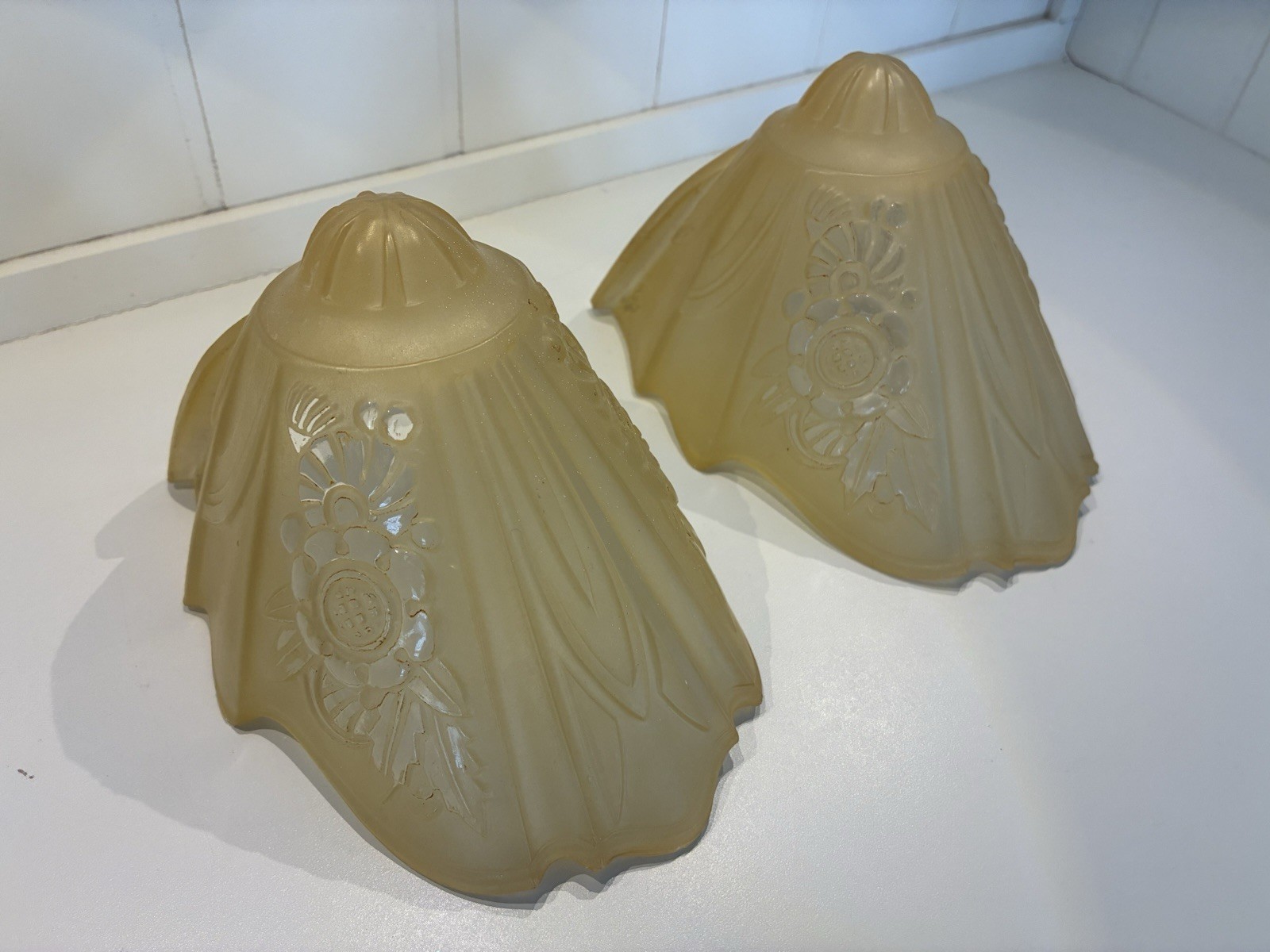 ANTIQUE ART DECO CEILING CHANDELIER LIGHTOLIER STYLUX SLIP SHADE PART
