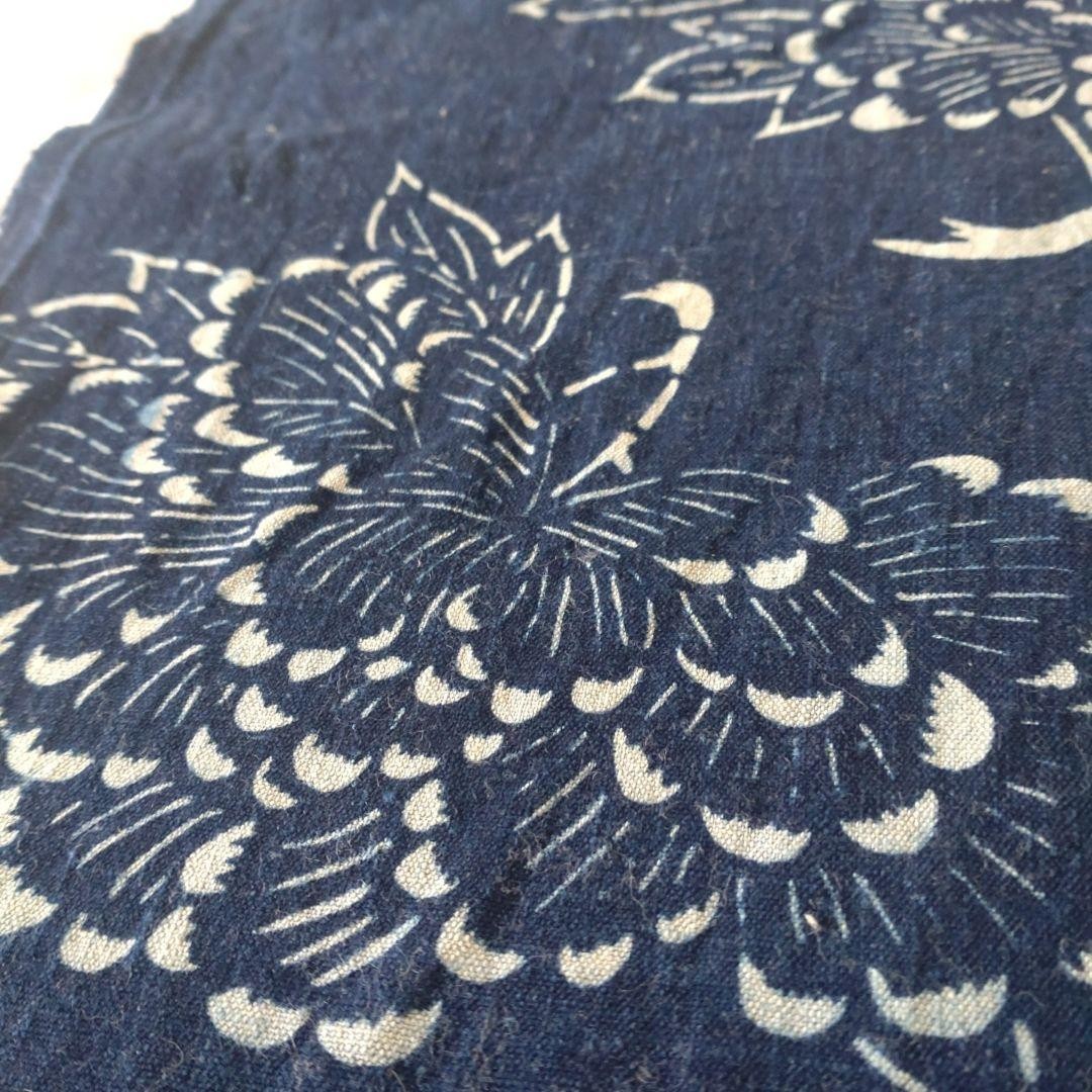 Fabric Indigo Dyed Cotton Patchwork Textile №751 Handmade Vintage Rare