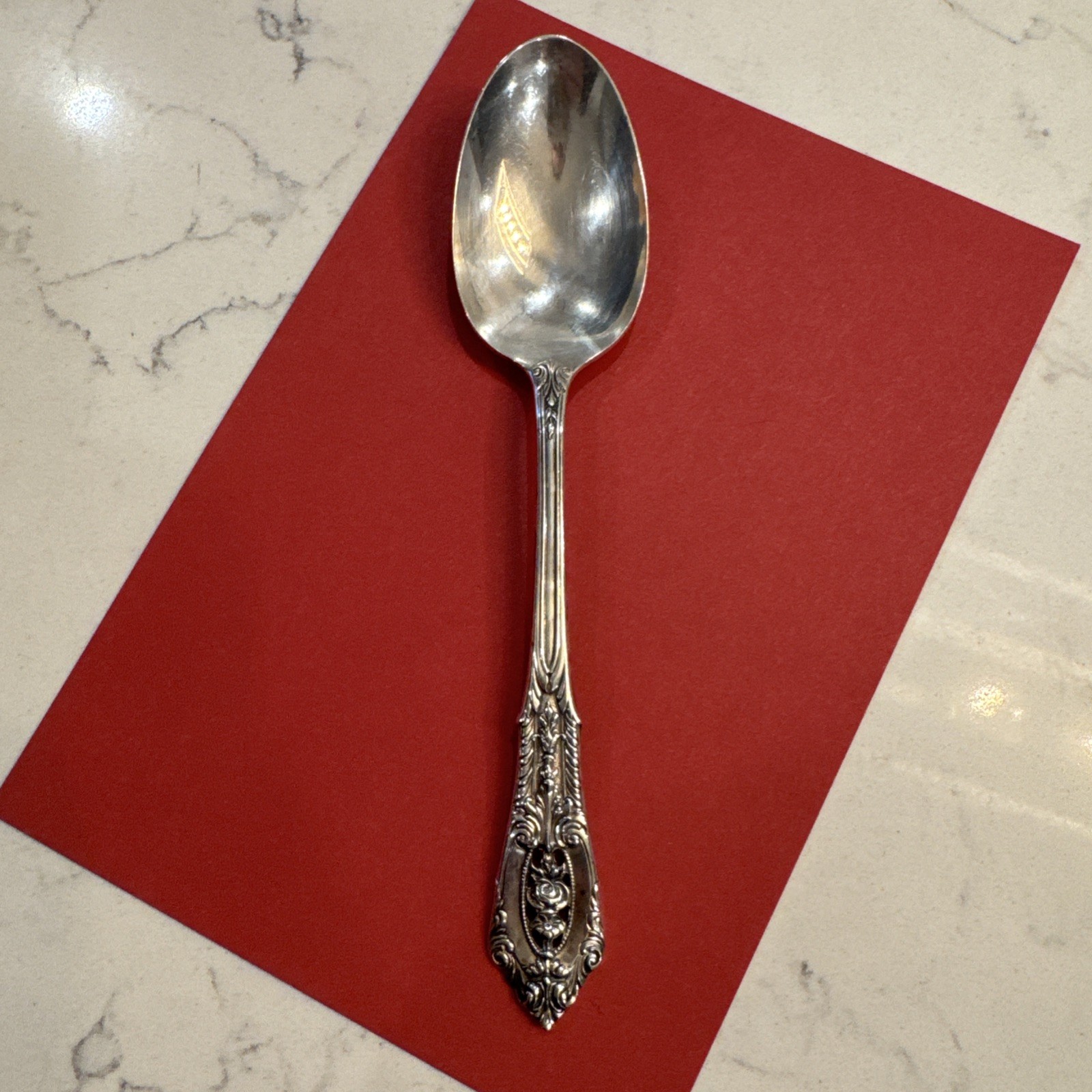 QTY of one Wallace ROSE POINT Sterling Silver TEASPOON Tea Spoon 6″ 26 Grams