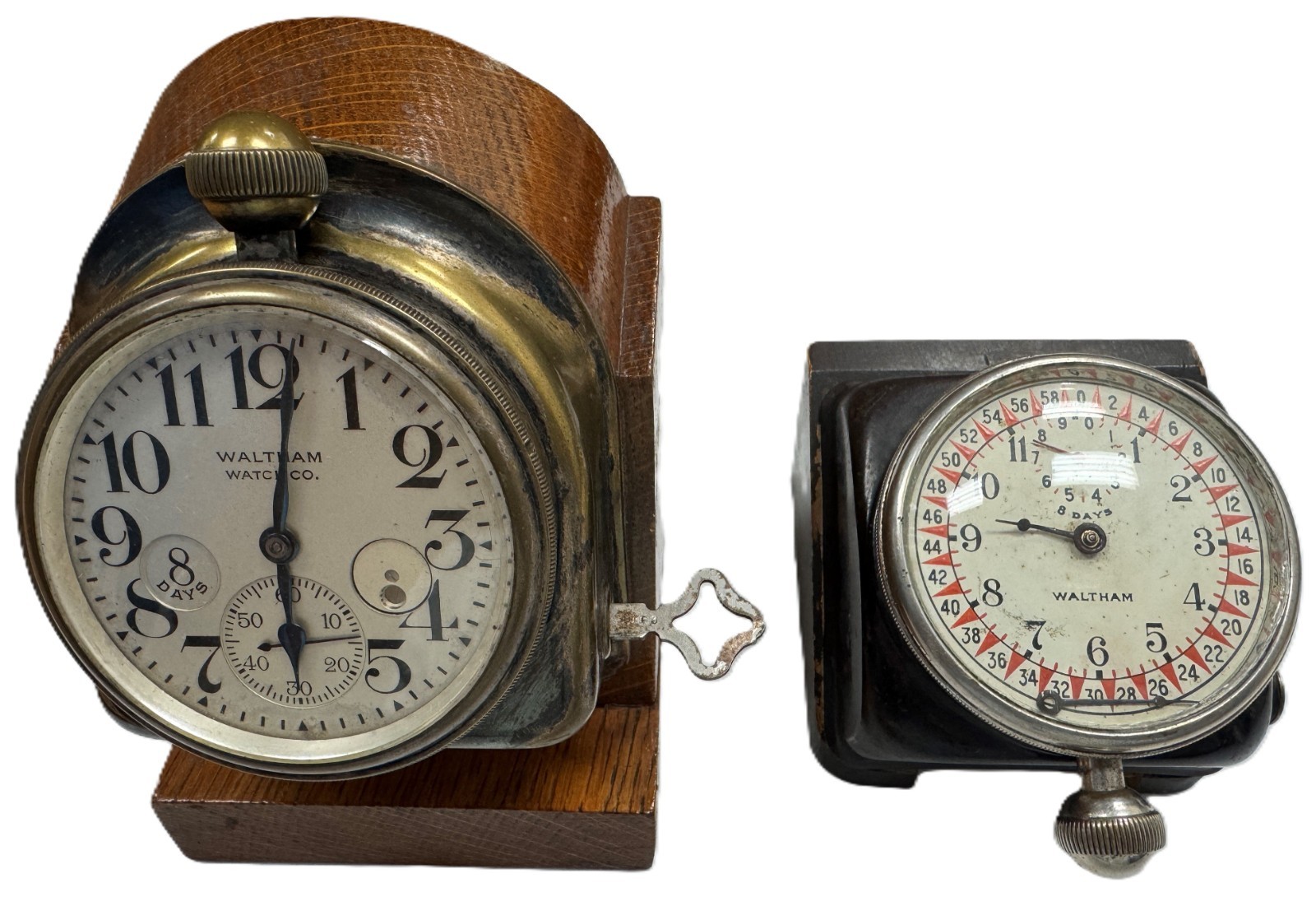 Pair of antique Waltham ships’ clocks