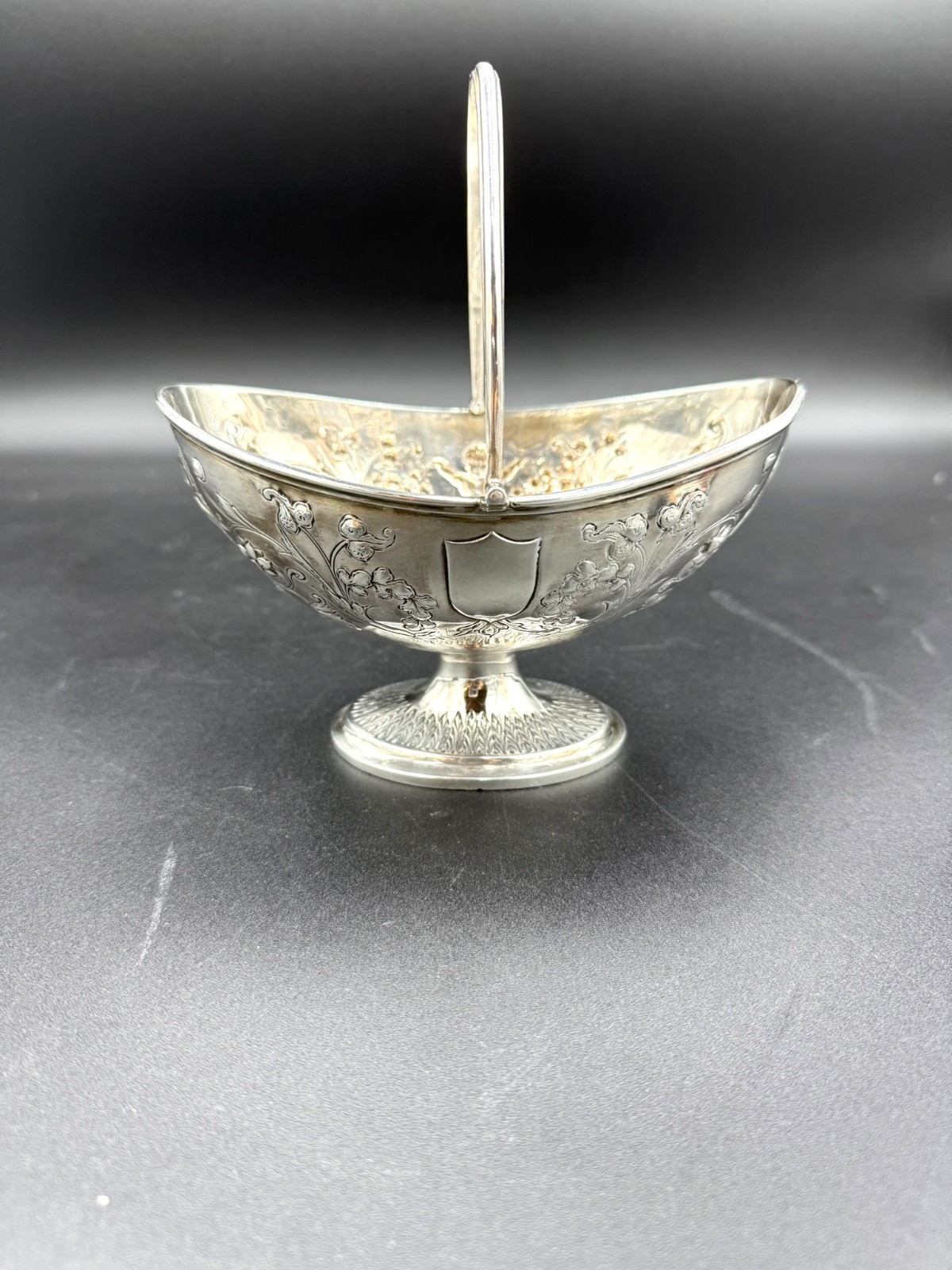 ENGLISH HENRY HOLLAND STERLING SILVER SUGAR BASKET/LONDON 1878/NO MONOGRAM