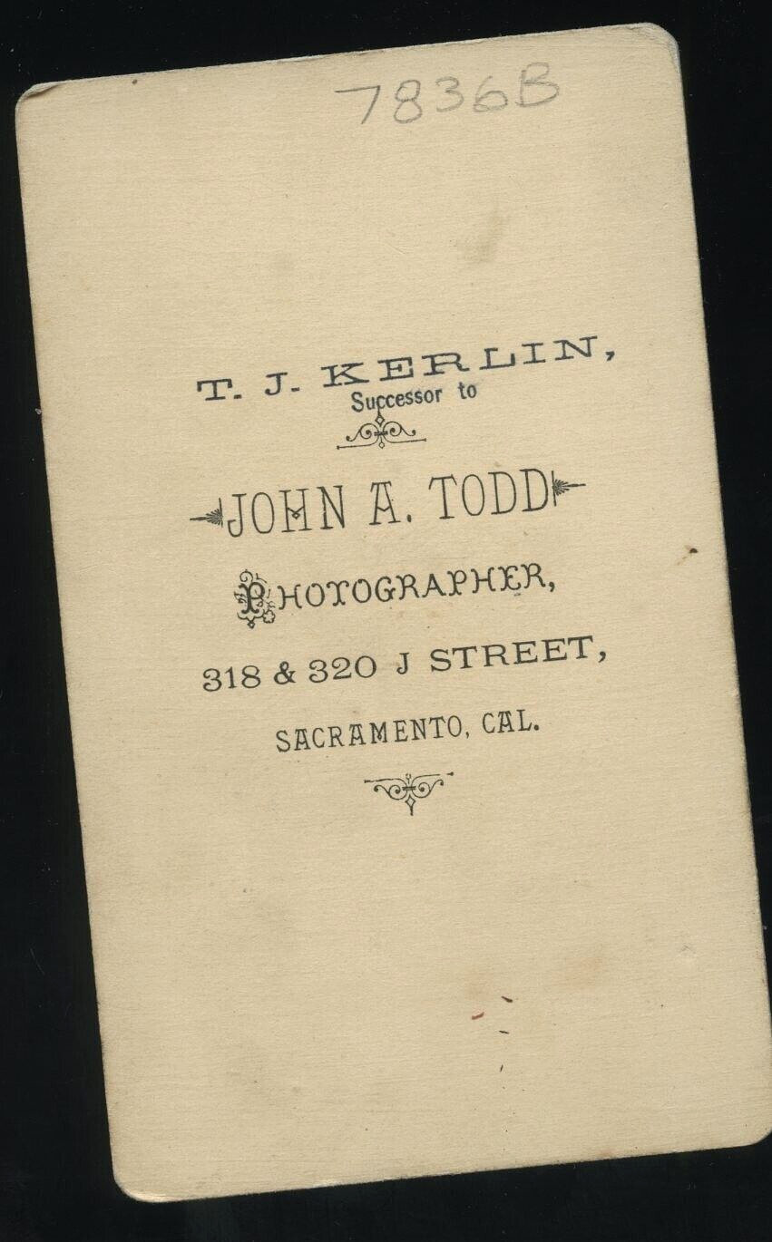 Rare Antique Photo Chinese Woman Sacramento California Photographer CDV Asian