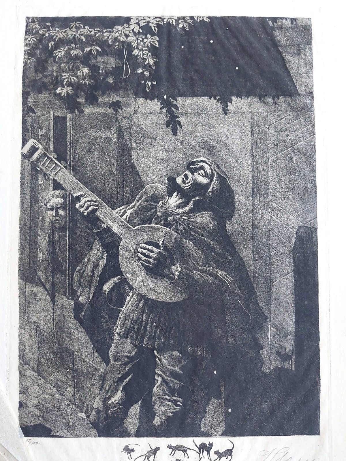 FERDINAND STAEGER ANTIQUE LTD. EDITION 12/100 MONOCHROME ETCHING 32 X 22.5 CM