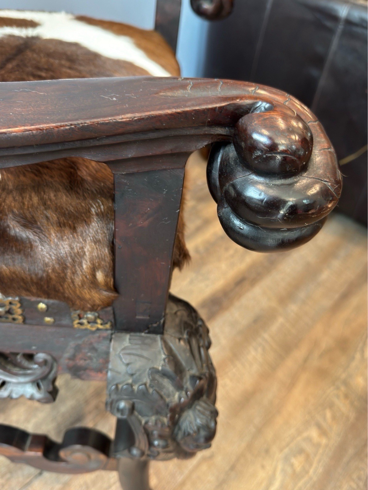 Antique Renaissance Revival Carved Mahogany Hall Chair
