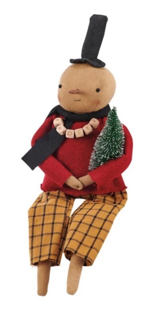 Primitive Frosty Snowman Doll