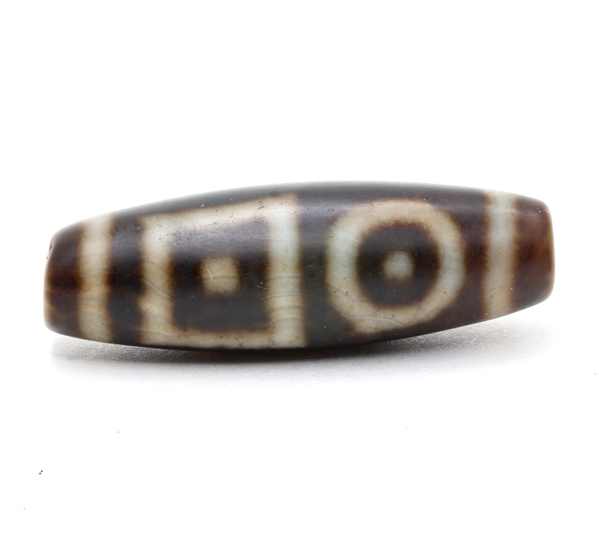 Genuine Tibetan Dzi Bead 4-Eye Heaven Earth Star Motif Agate Amulet