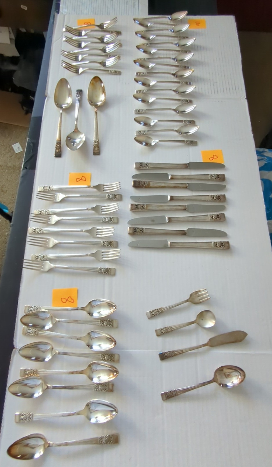 Vintage Oneida Community Coronation Silver Plated Silverware Flatware Set 52 Pc