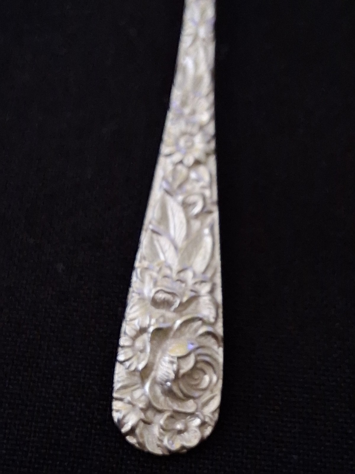 S Kirk & Son Repousse Sterling Silver 4″ Demitasse Spoon