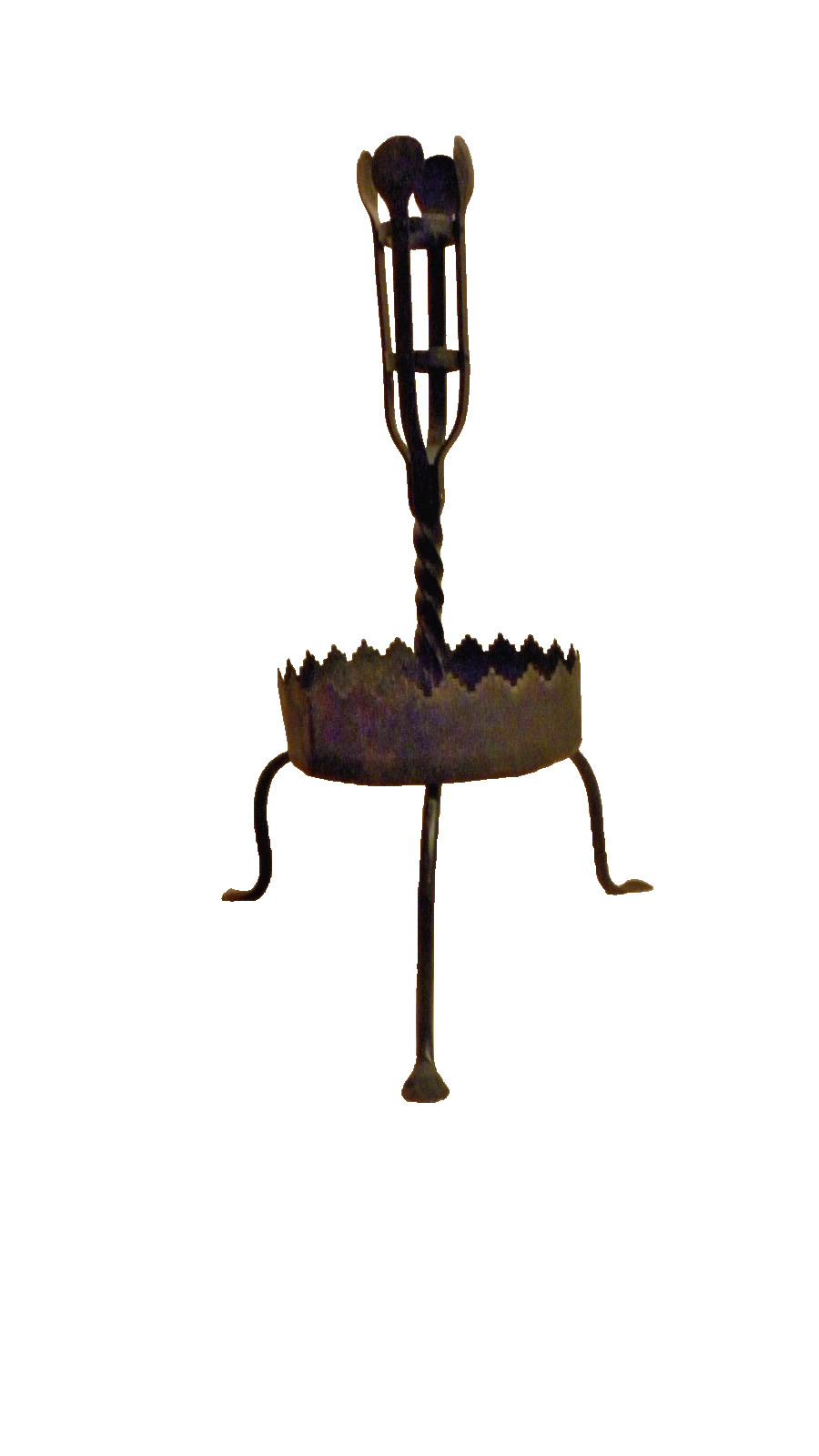 Wrought Iron Floor Hearth Candelabrum for 3″ antique 30″ H x 20″ W