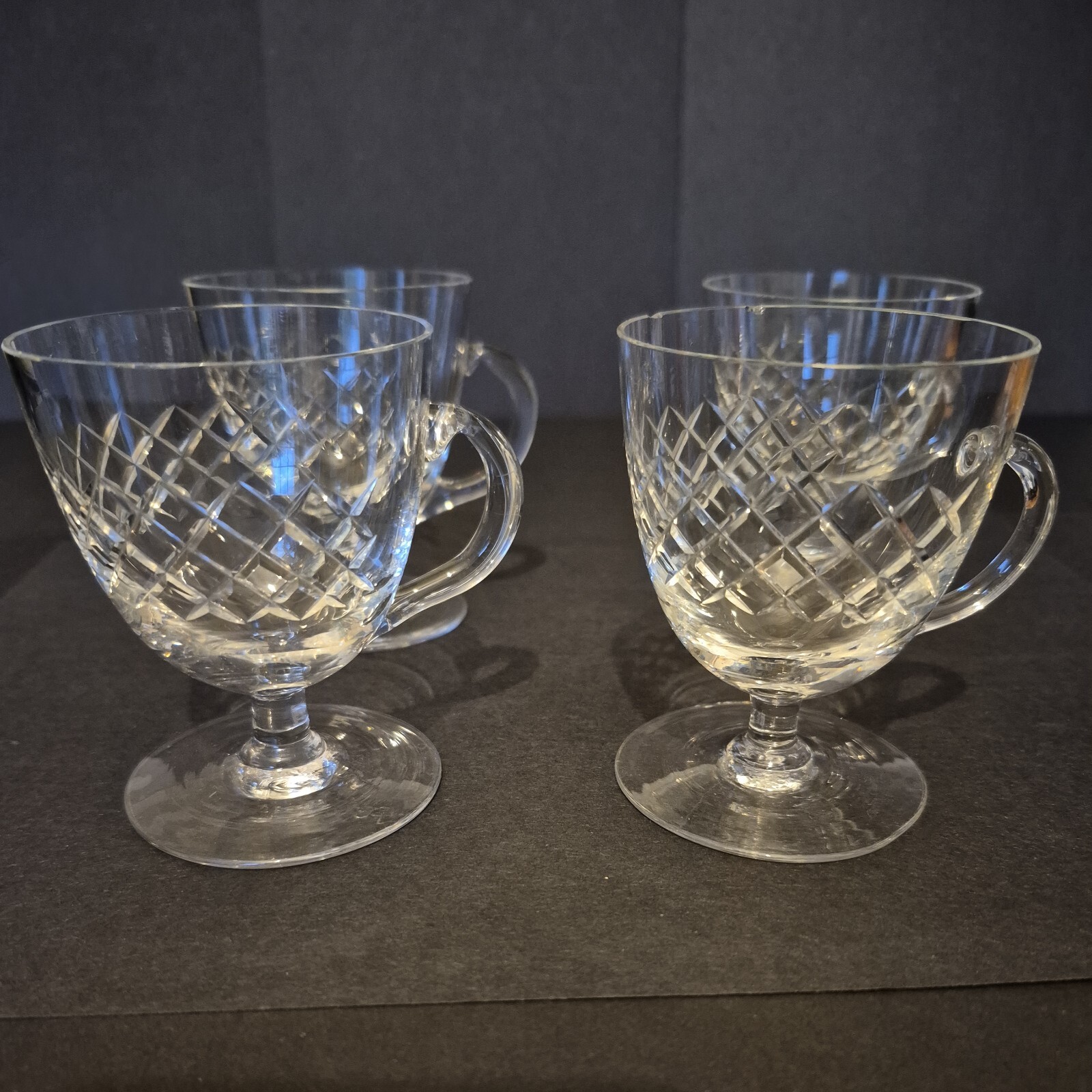Early 20th Century Custard Cups/Glasses Set Of 4 Glows Under UV 365 Lights