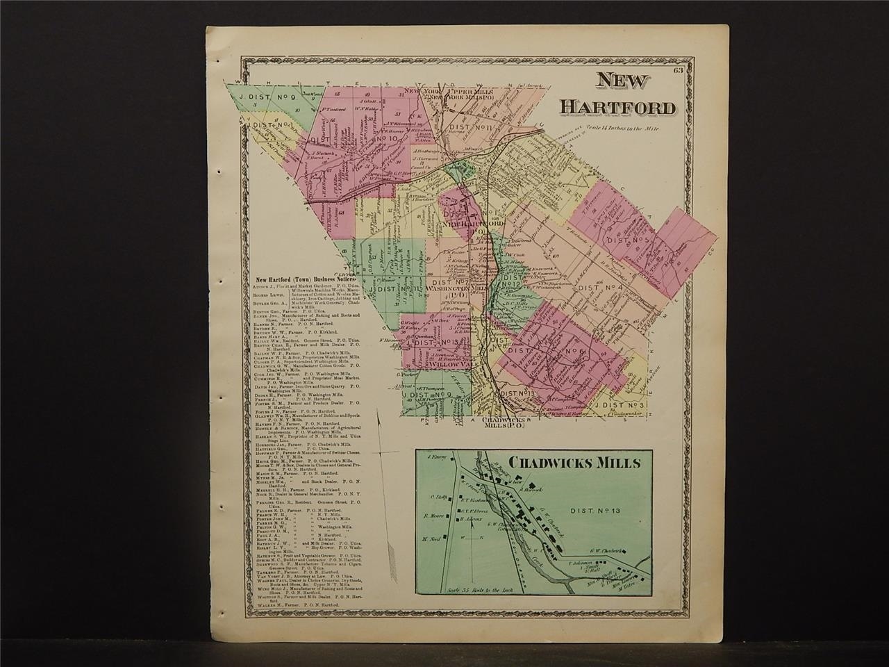 New York, Oneida County Map, 1874 Town of New Hartford Z2#77