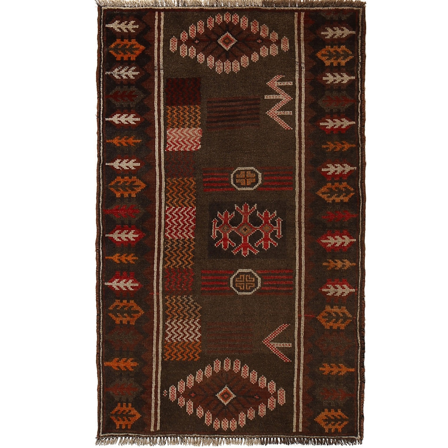 Overdyed Rug Vintage Wool Home Decor 4.6×2.7 ft