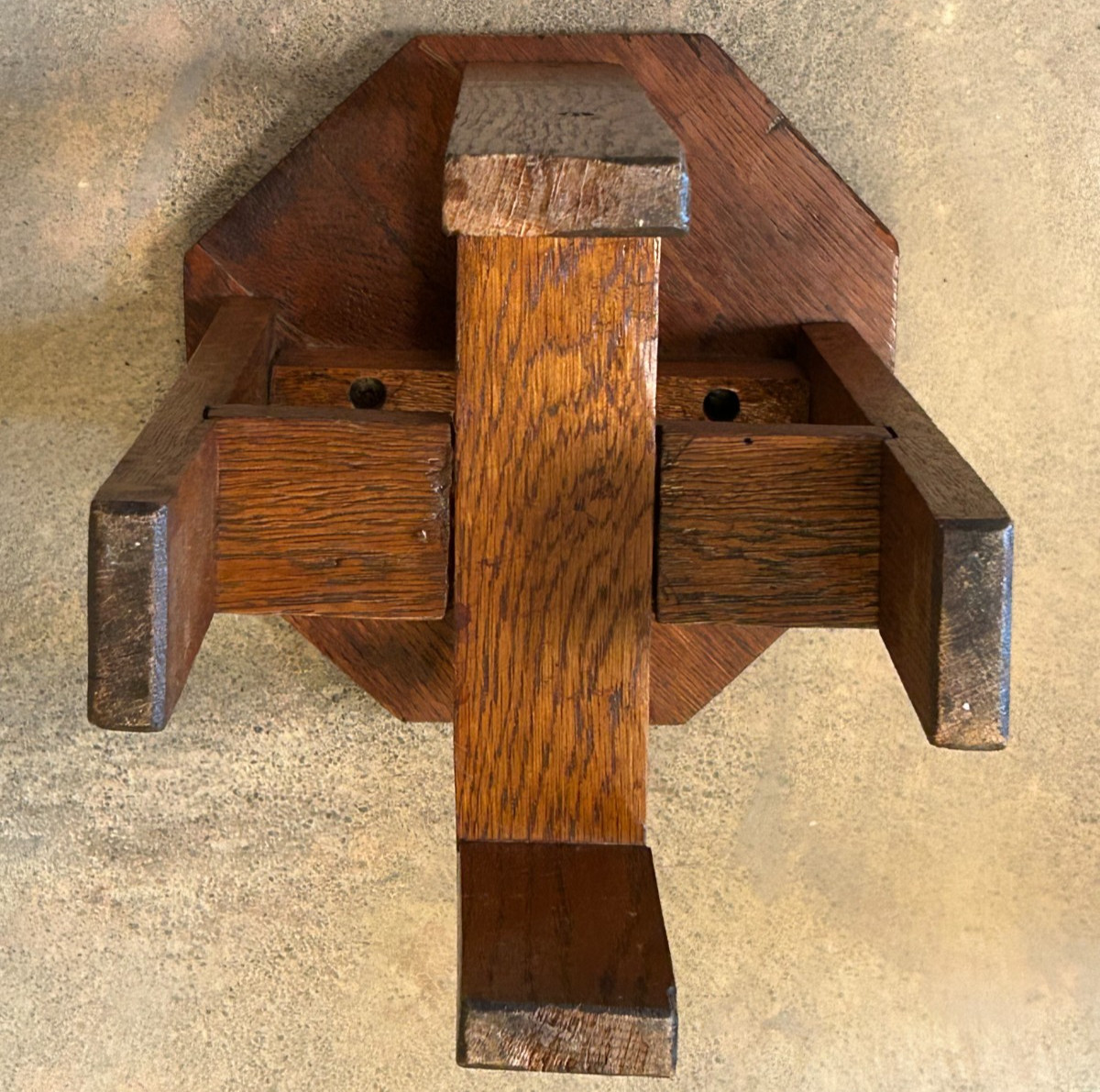 Antique MISSION OAK WOOD TABOURET TABLE Octagon Arts Crafts Furniture Pedestal
