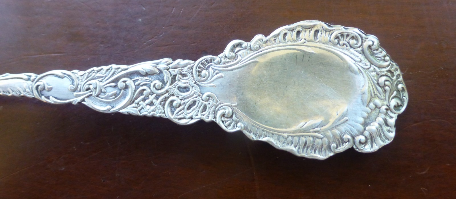 Sterling Serving (Table) Spoon by Wallace-1893 Louvre Pattern-8″ w/Monogram