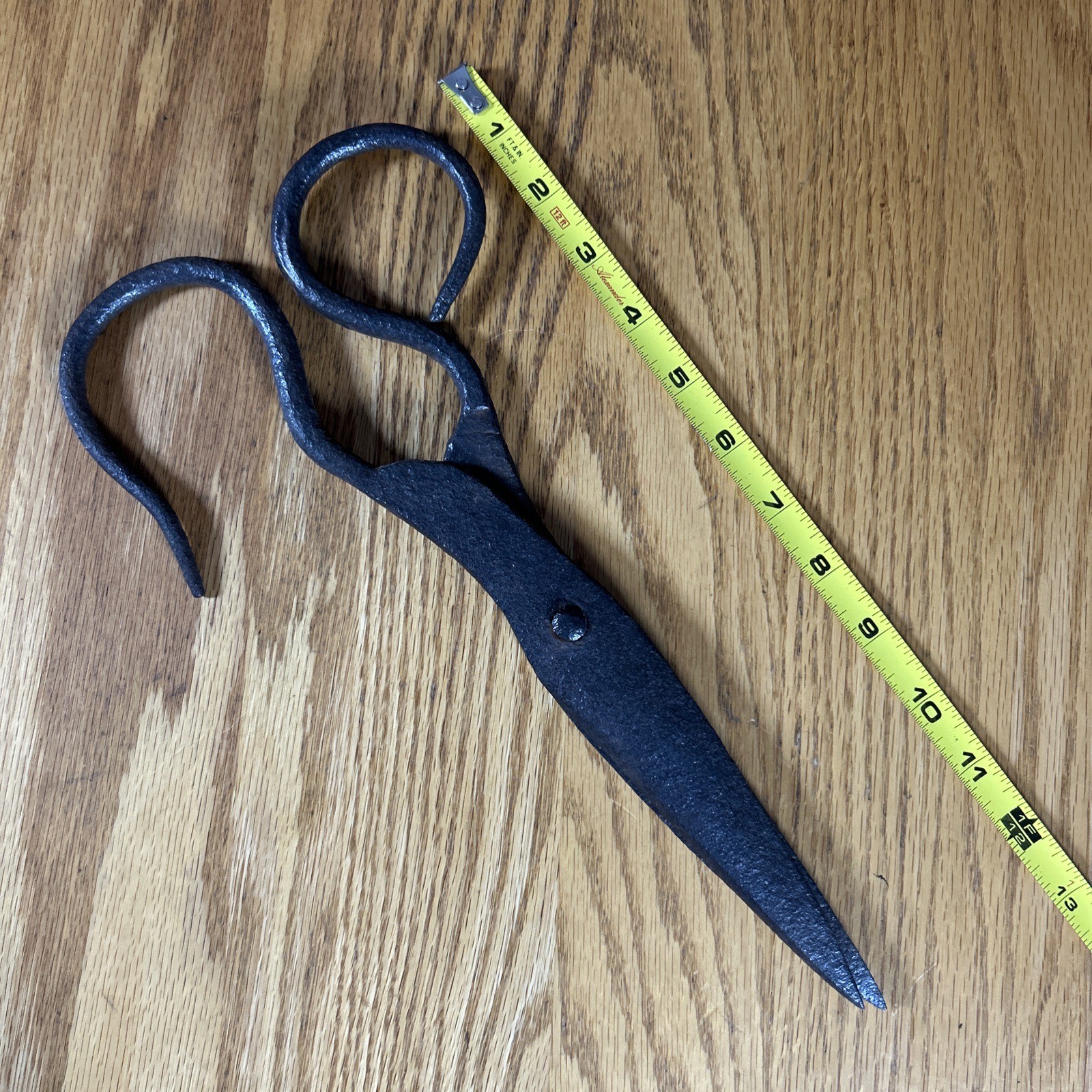 Antique Hand Forged Blacksmith Shears Iron Scissors 12.75″ Long 1800s Ironwork