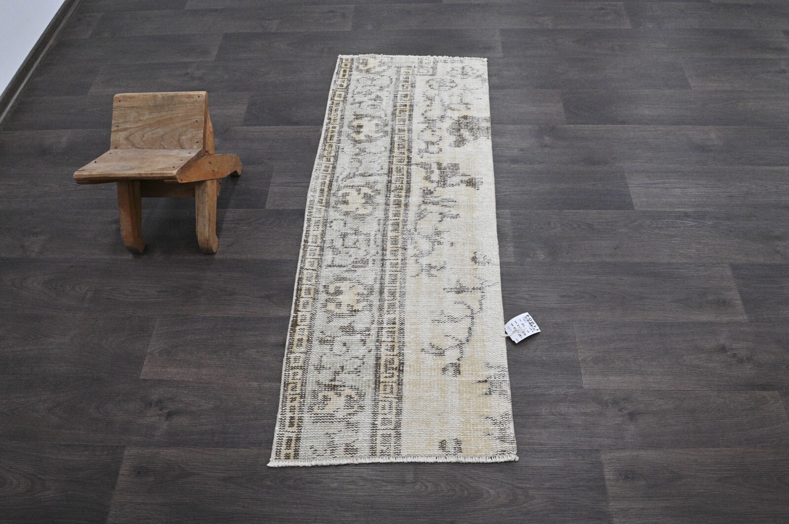 Oushak Turkish Doormat Rug 2×4 BEIGE Anatolian Handmade Vintage Small Kilim Rug