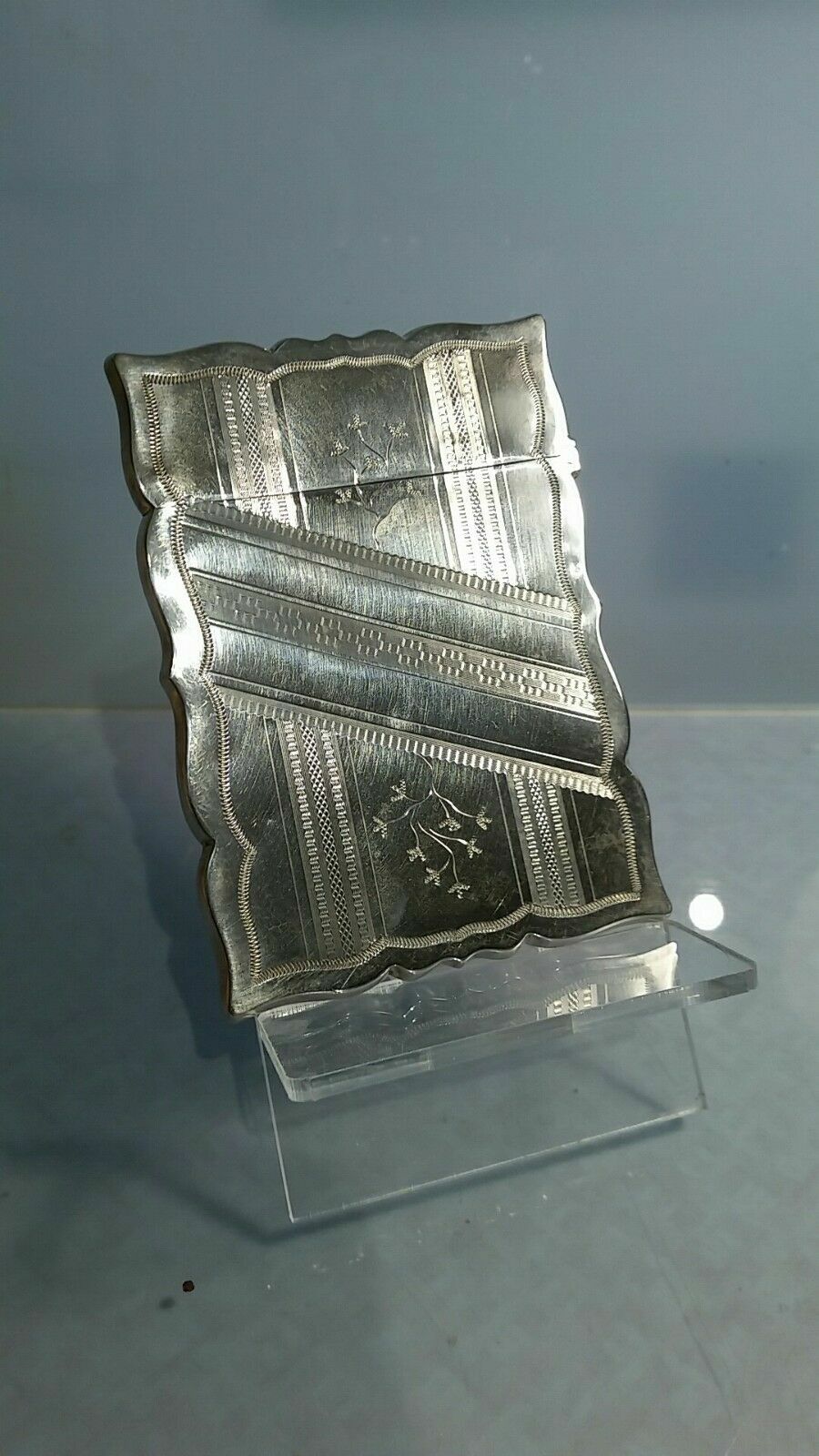Art deco 1926 American silver card case Dragon hallmark Whiting Co of New York