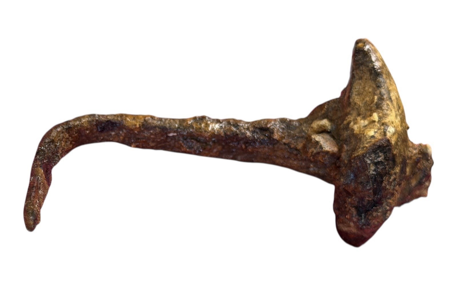 ROMAN OR MEDIEVAL IRON STRUCTURAL CLENCH NAIL CONCRETION RIDGEWAY DETECTING FIND