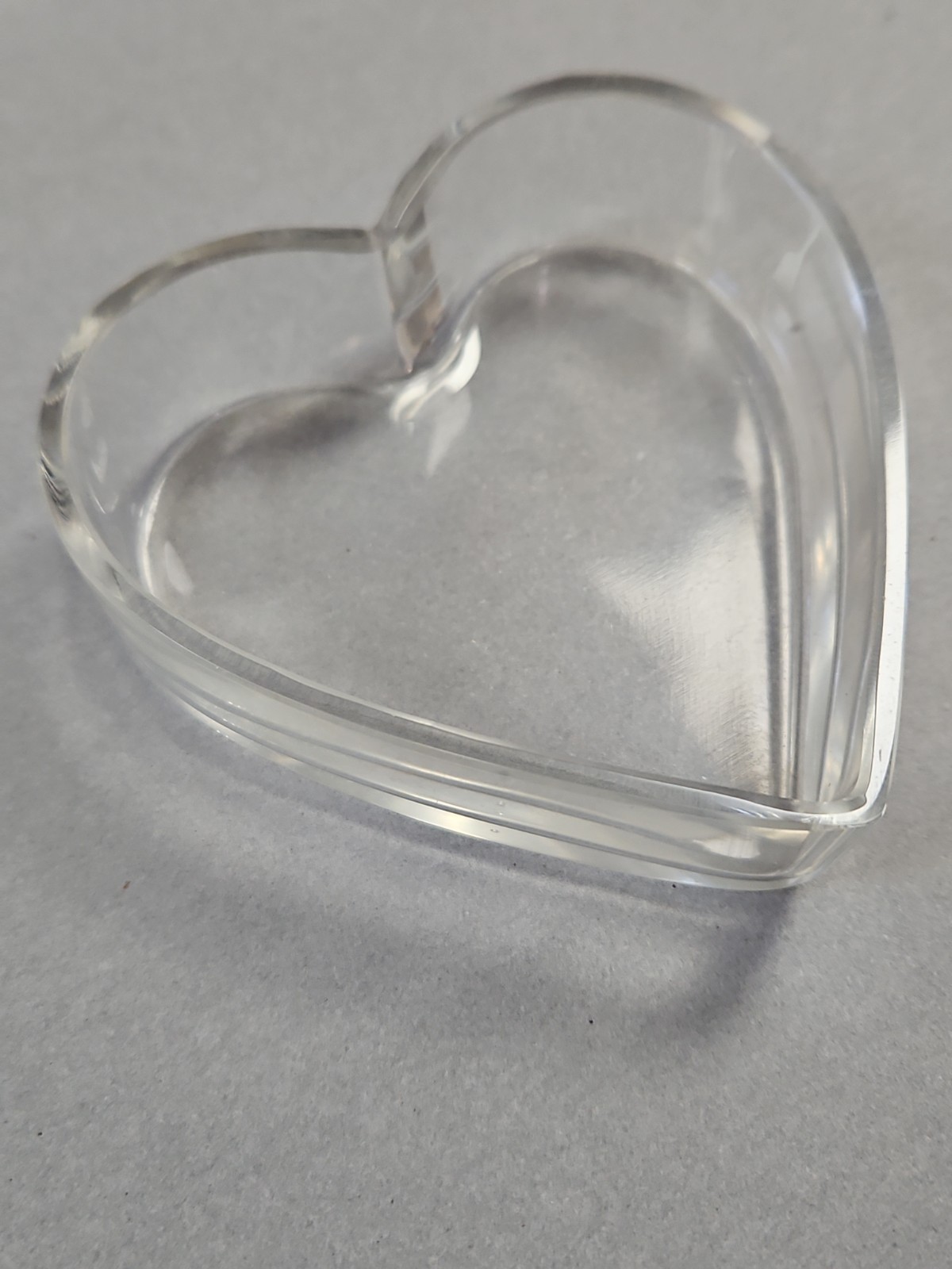 ANTIQUE Mermod Jaccard Co St Louis Quadruple Silver Plate Glass Heart Trinket