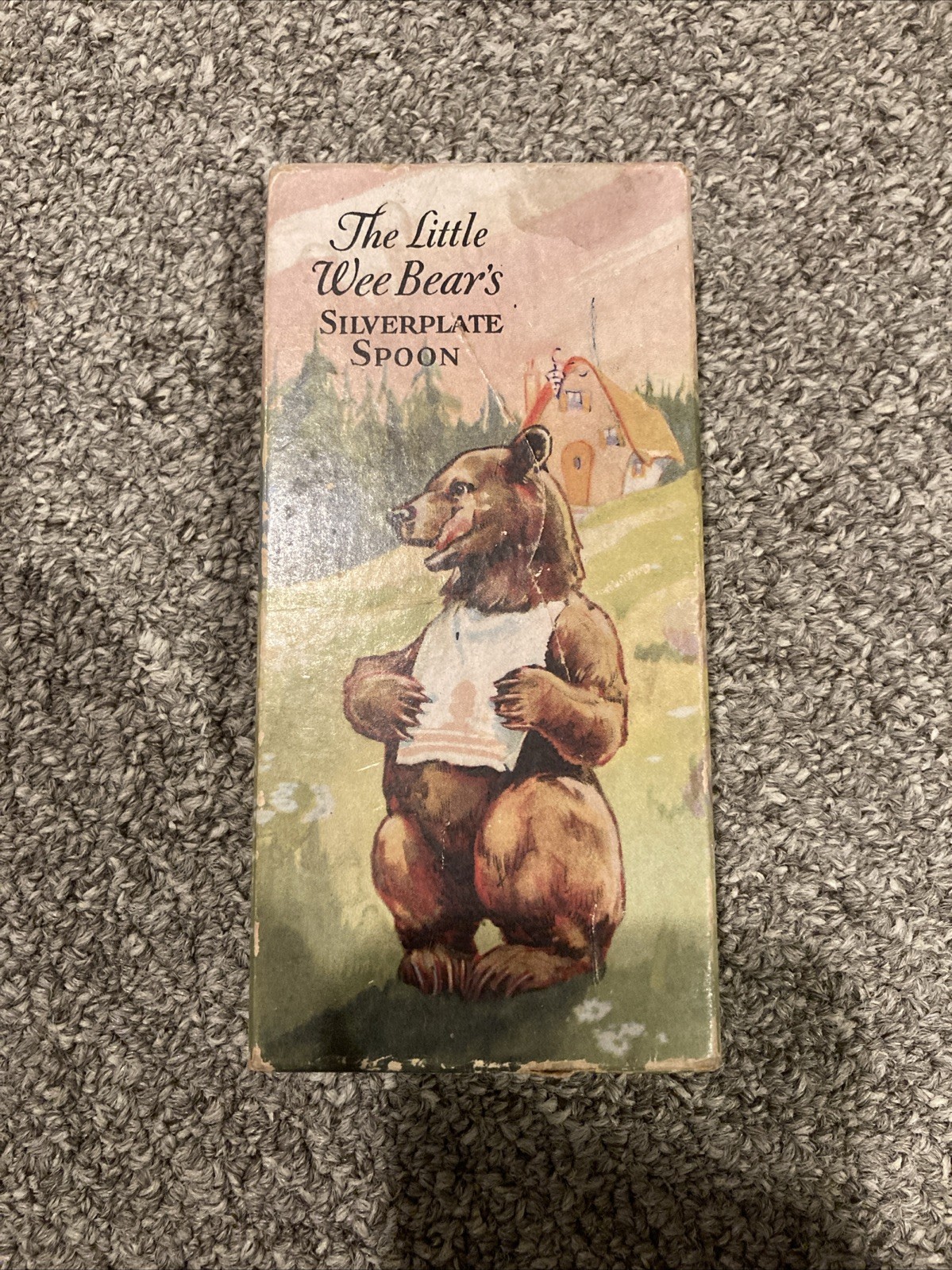 WINTHROP ANTIQUE JUVENILE THE LITTLE WEE BEAR’S SILVERPLATE SPOON ORIGINAL BOX