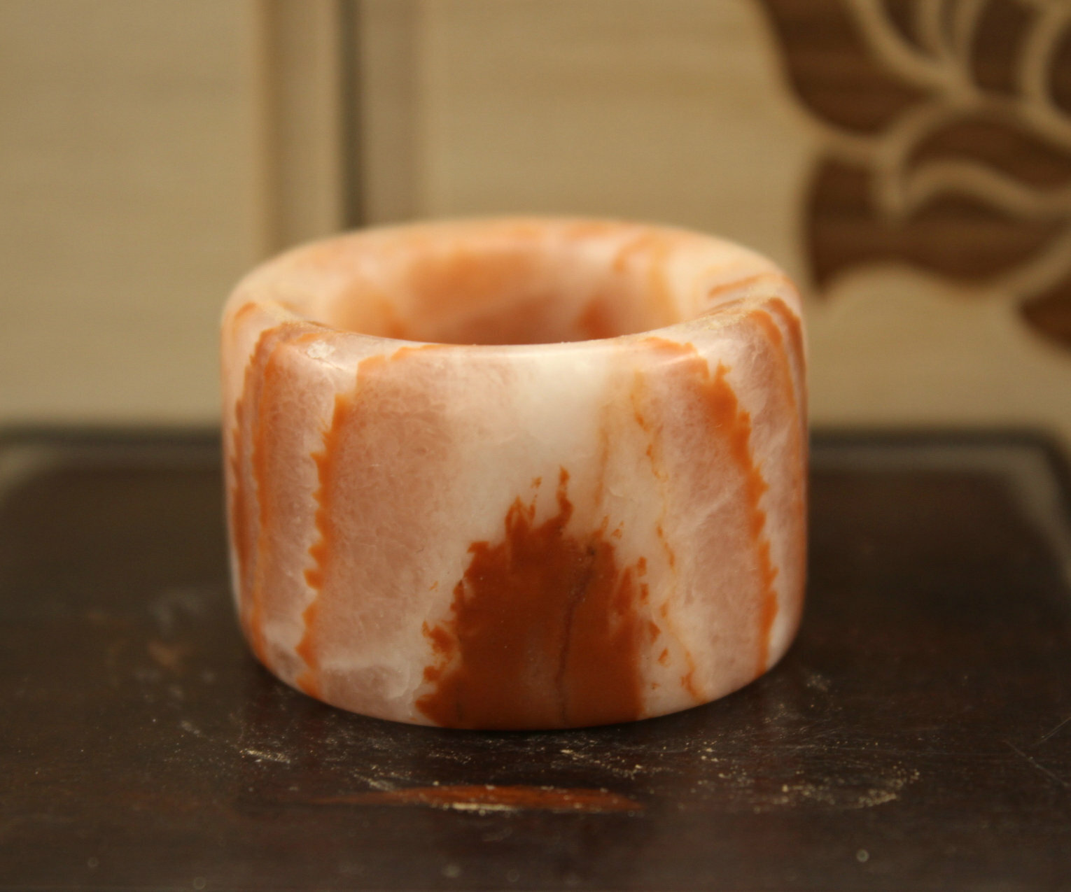 2.4 cm China Meat stone Ring Thumb ring natural Jade Ring A 3