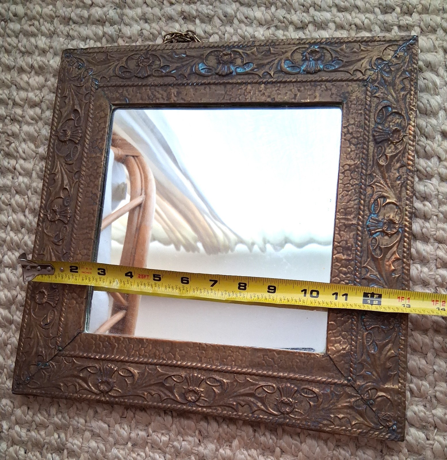 Antique Arts & Crafts Copper Repousse Mirror C1900’s