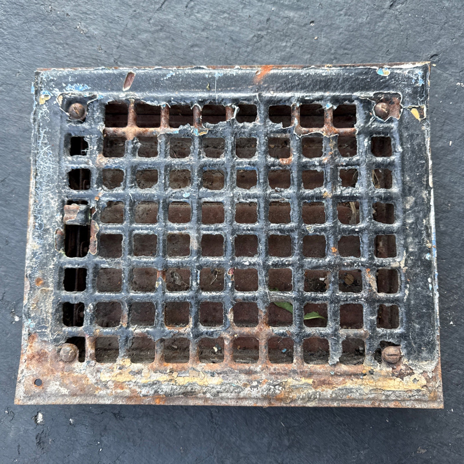 Vintage Antique Cast Iron Heating Wall Floor Grate Vent Rustic Decor 12×10