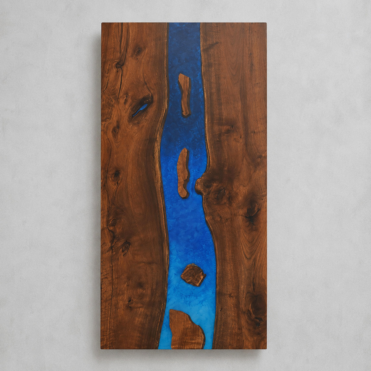 Epoxy Coffee Table | Blue Ocean Live Edge Wood Table | Custom Living Room Furnit