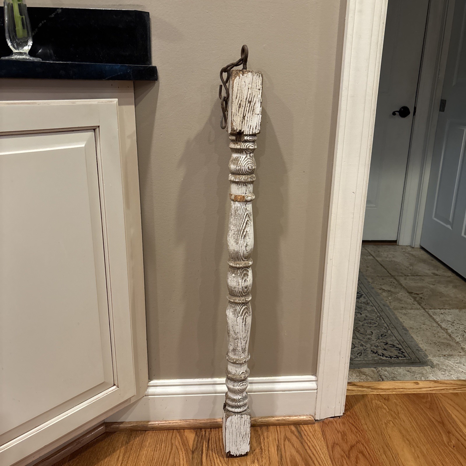 Very Vintage Wooden Table Post 35.5” Tall