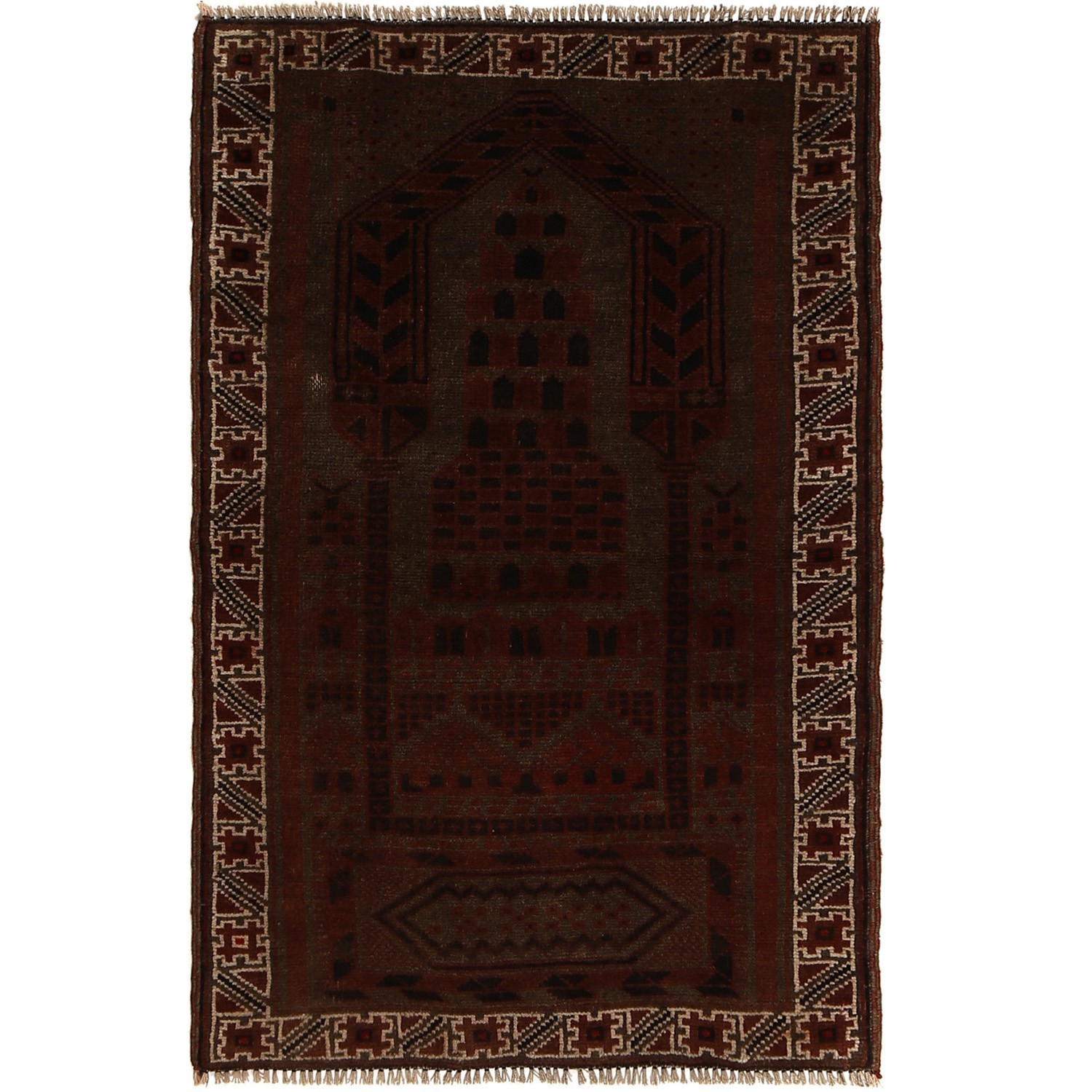 Overdyed Carpet Traditional Handwoven Wool Rug 4.6×2.7 ft