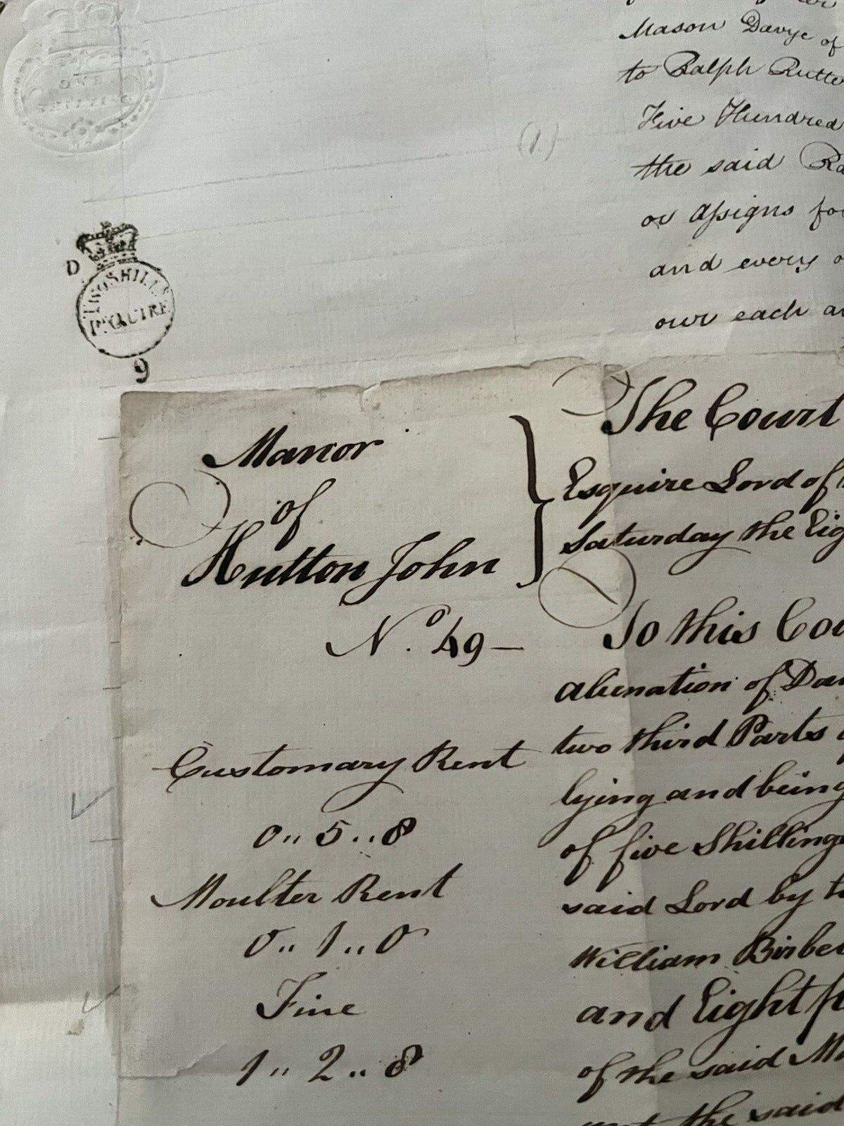AUTHENTIC HANDWRITTEN PAPER DOCUMENT IN ENGLISH from 1700s