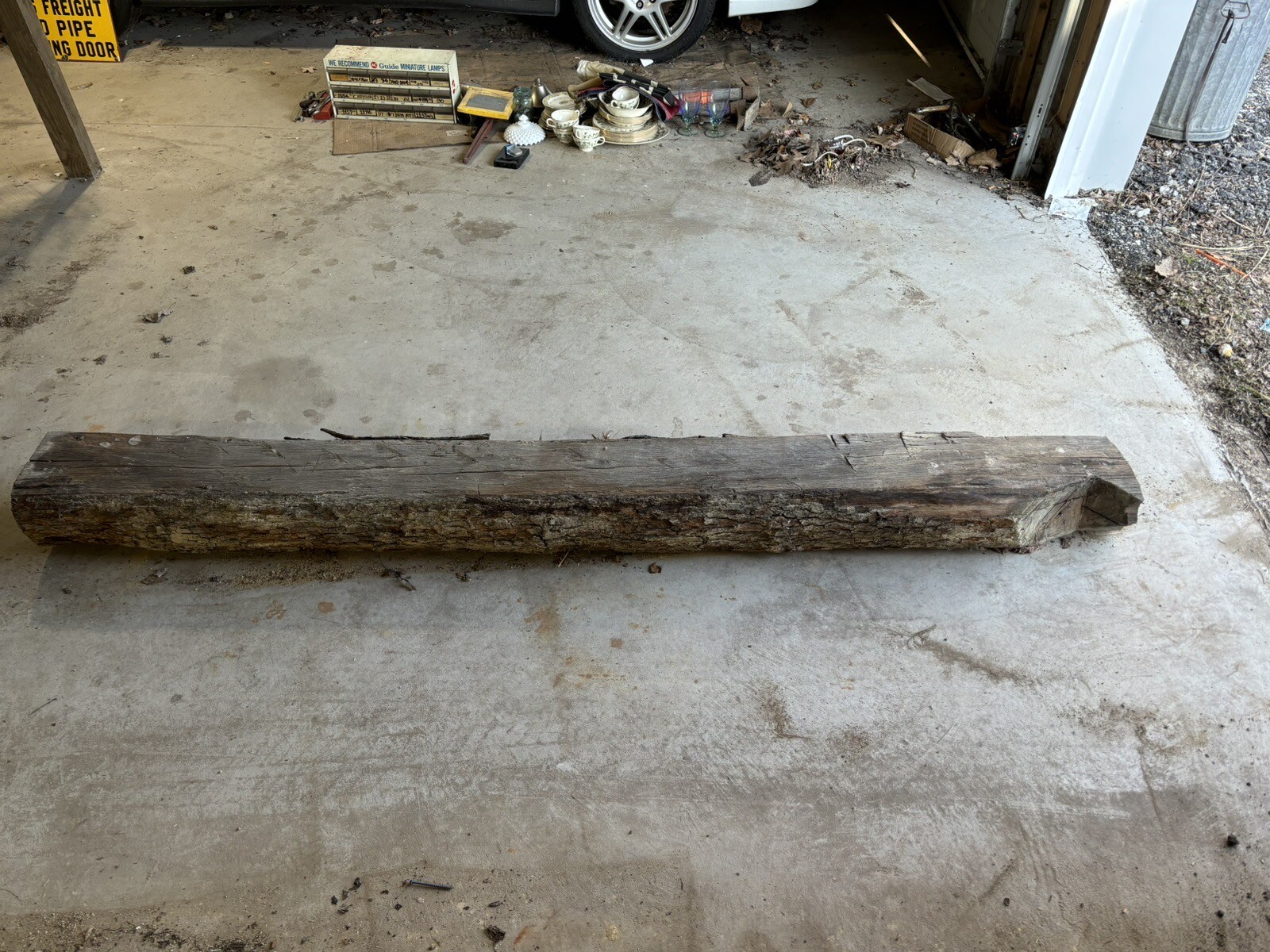 Antique 1778 Reclaimed American Chestnut Beam Live Edge Log 95”Mantle History