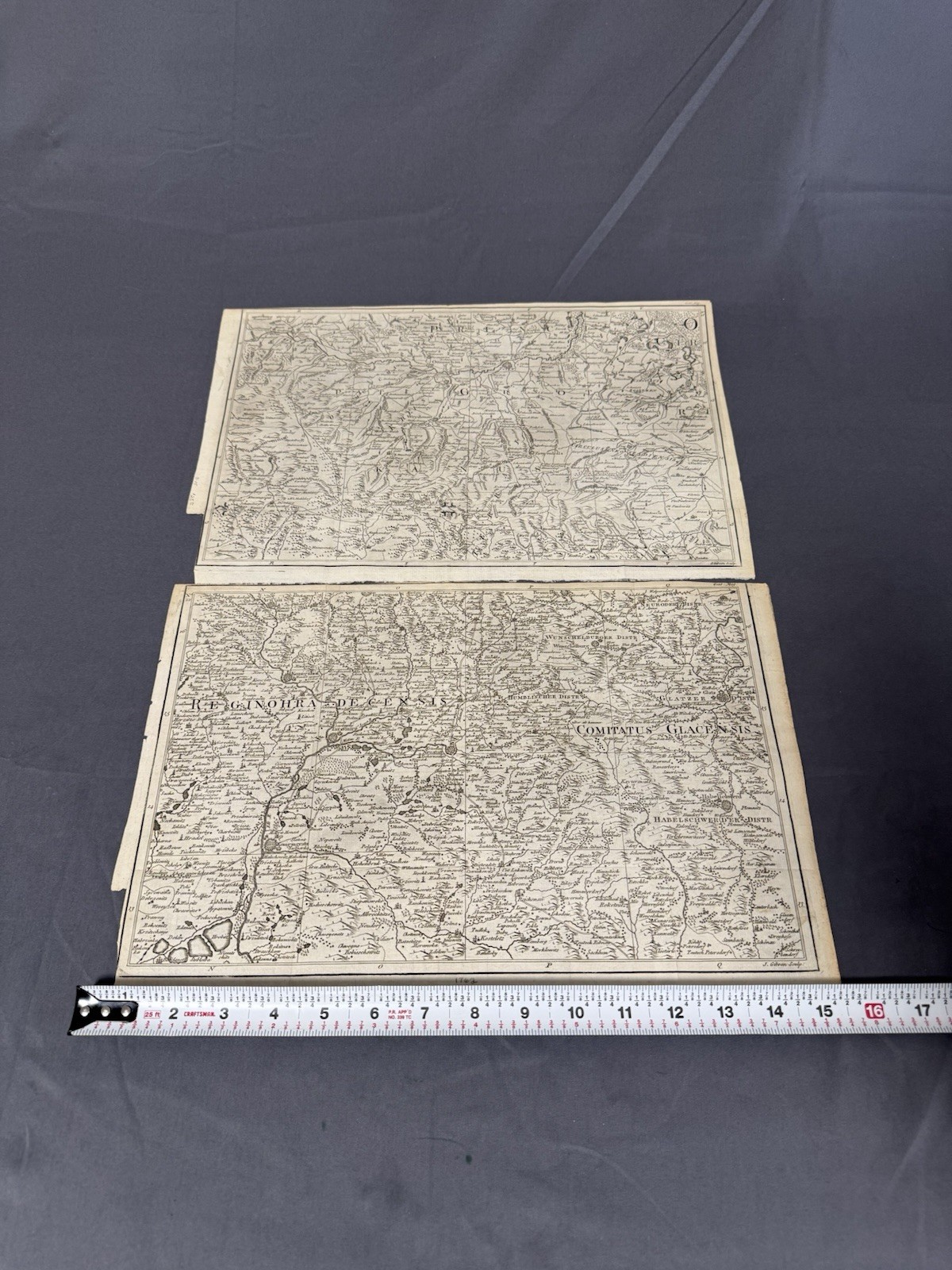 Antique 1762 Silesia Poland Maps Engraved Europe Original Lot of 2 AS IS