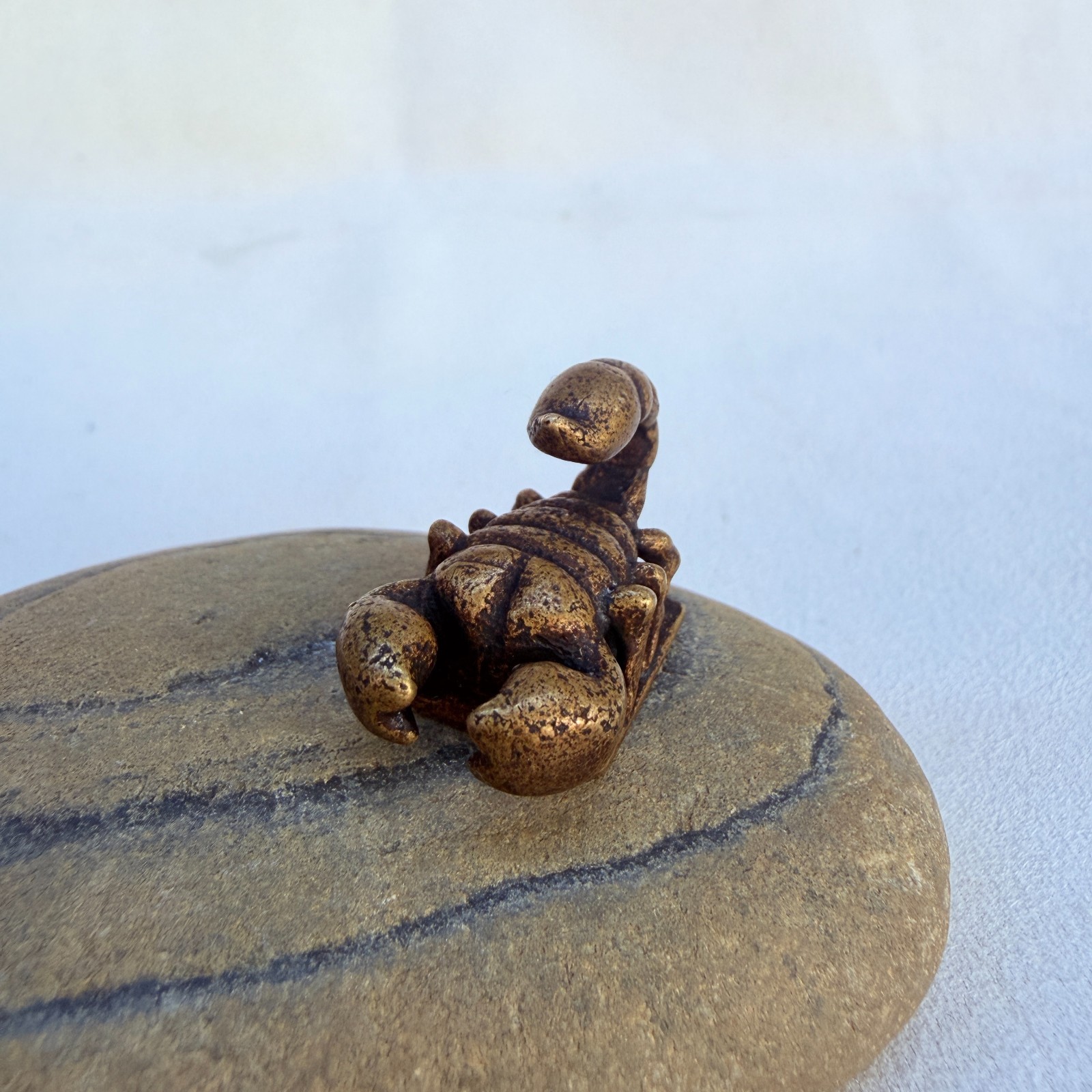 Old Chinese Tibetan Buddhist Yellow Lima Copper scorpion seal