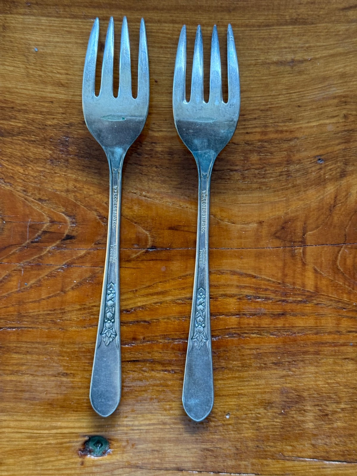 pair of Priscilla- Lady Ann Silverplate Salad Forks 1941