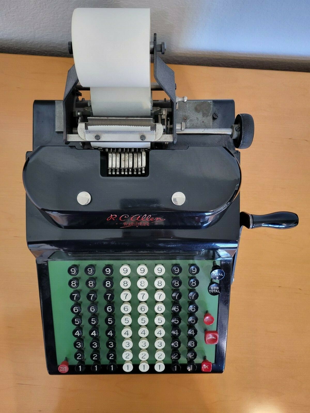 Vintage RC Allen Figuring Machine Adding Subtracting Nice Condition circa 1940’s