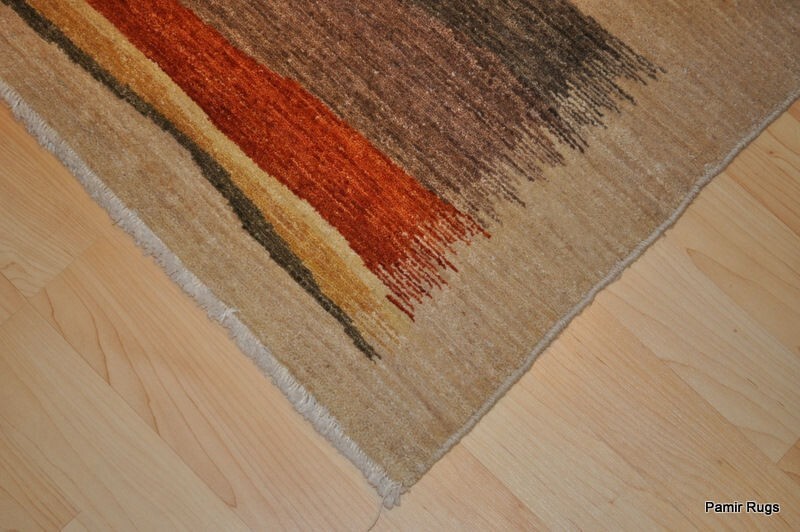 ON SALE TOP QUALITY 4×6 vegetable dyed RUG Gabbeh LIGHT GRAY, RUST, GREEN,
