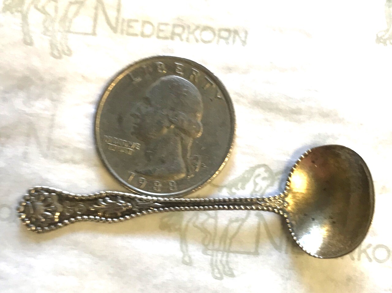 Dominick & Haff D&H Charles II Sterling Silver Individual Salt Spoon 2 1/4 1894