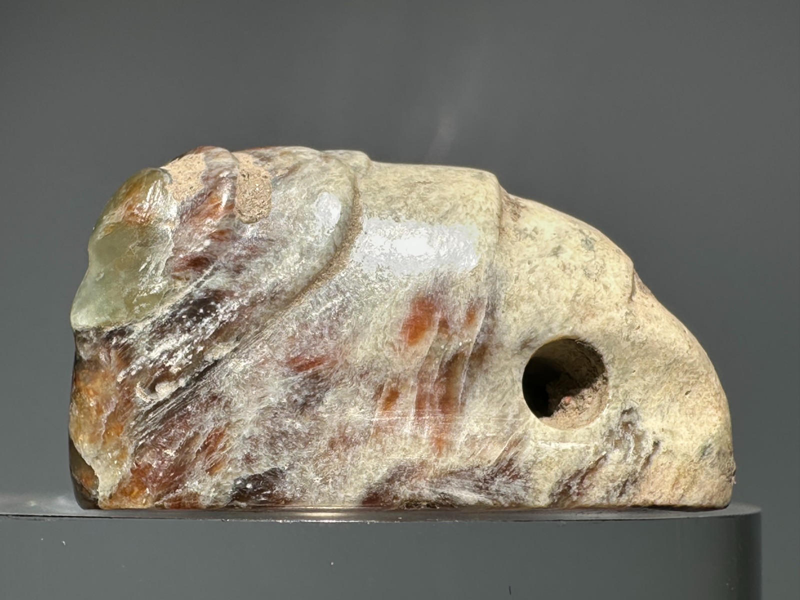 Rare Shang Dy Old Jade Carved Cicada Design “Pei” “Gua Jian” Pendant L 3.0 CM