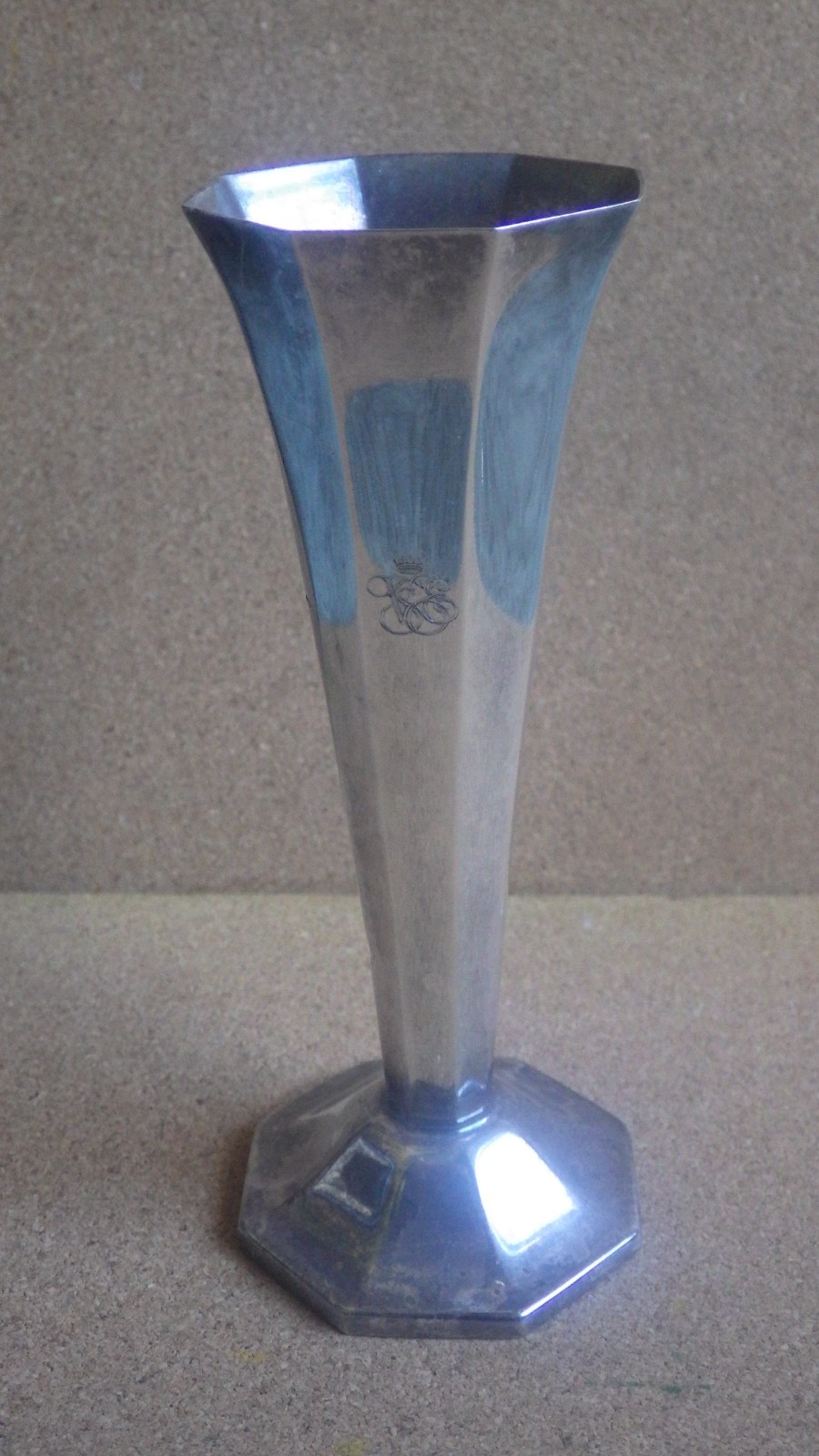ERCUIS VENICE SIMPLON ORIENT EXPRESS SILVER PLATED TRUMPET VASE Railwayana