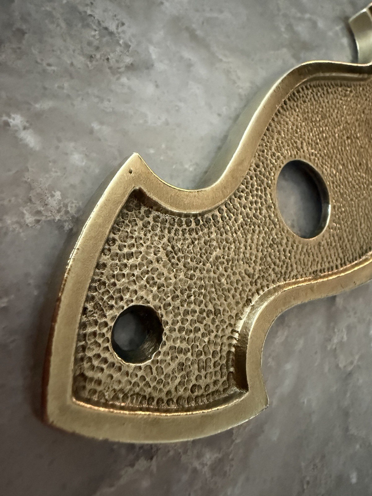 Vintage Solid Cast Brass Door Backplate Escutcheon 9” Hammered 4” CTC