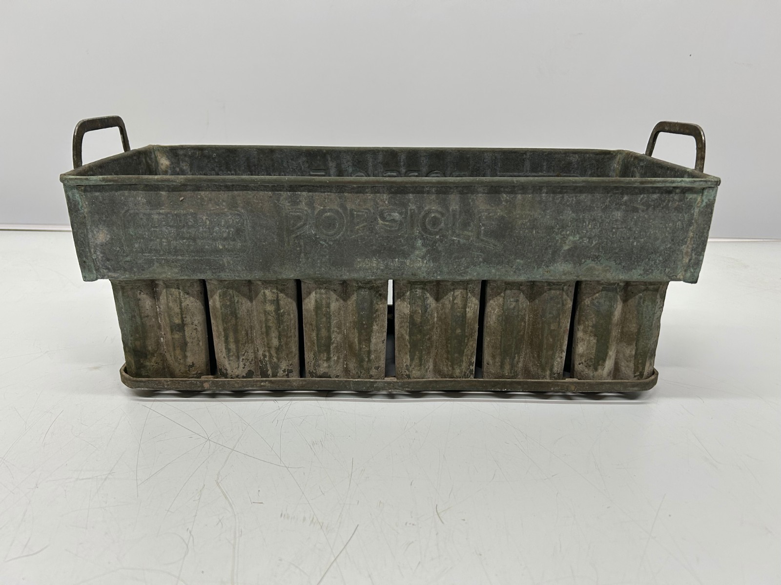 Vtg Antique Joe Lowe 24 Popsicle Bar Mold Industrial Cast Brass Aluminum